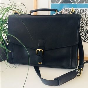 Classic coach black leather briefcase